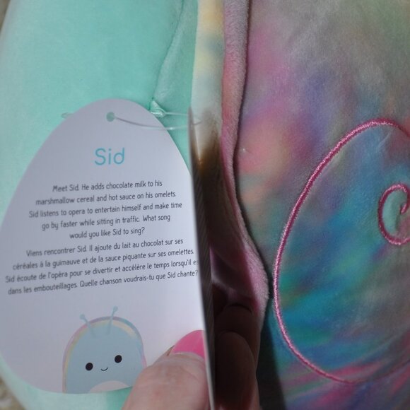 New 8" Sid SNAIL Unique Tie Dye Shell Squishmallow Plush KellyToy NWT Spring '21 - Picture 6 of 6